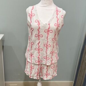 The Beaufort Bonnet Company Pink and White Women's Sleepwear Set - size M